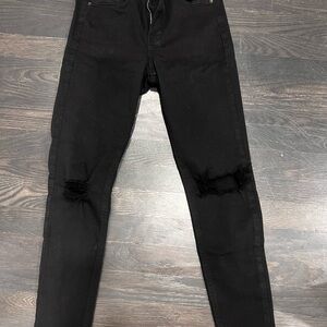 Topshop Black Distressed Women Jeans PETITE size 28